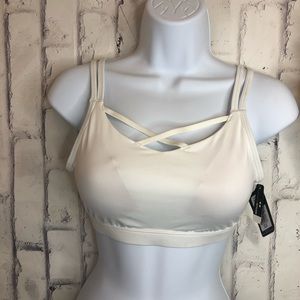 NEW Front strappy performance bra champagne XS